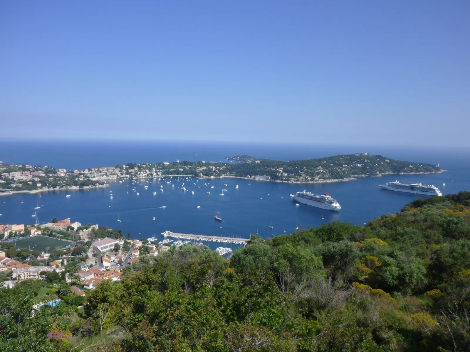 The bay of Villefranche-sur-Mer and Cap Ferrat on the French Riviera